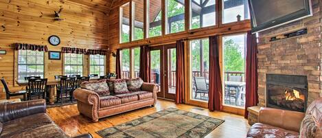 TV, fireplace, DVD player