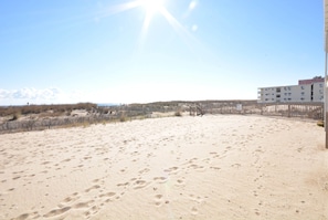 On the beach - Cabin-like 2 Bedroom Oceanfront Townhouse with Free WiFi and Personal Stretch of Sand is Perfect for Kids and Located in Midtown with Beach a Few Steps Away! (Ocean City)