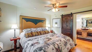 1 habitación, tabla de planchar con plancha, internet y ropa de cama