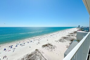 On the beach, windsurfing, kayaking, motor boating