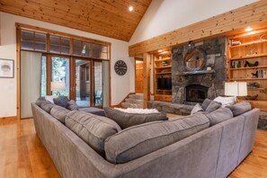 TV, fireplace, DVD player, table football