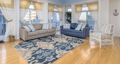 Unique 5BR, 4.5 bath single floor condominium with great ocean views.