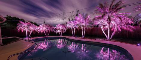 Piscine extérieure, piscine chauffée