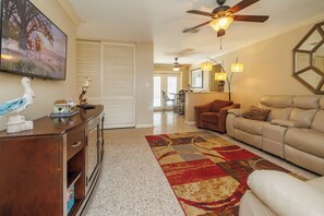 Smart TV, DVD player, books