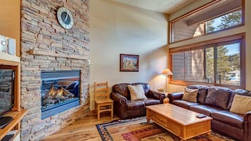 Televisión y chimenea