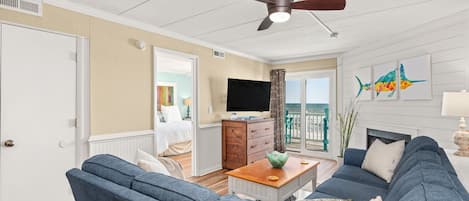 Fireplace, DVD player