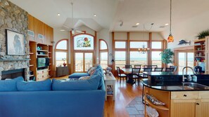 TV, ping pong, books, stereo