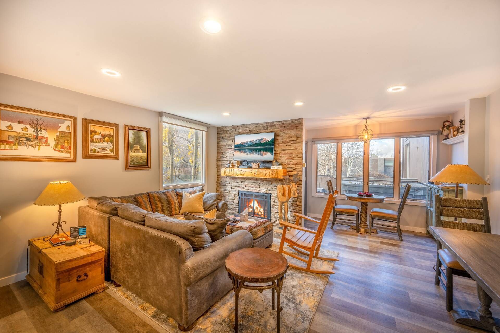 TV, fireplace, DVD player, table football