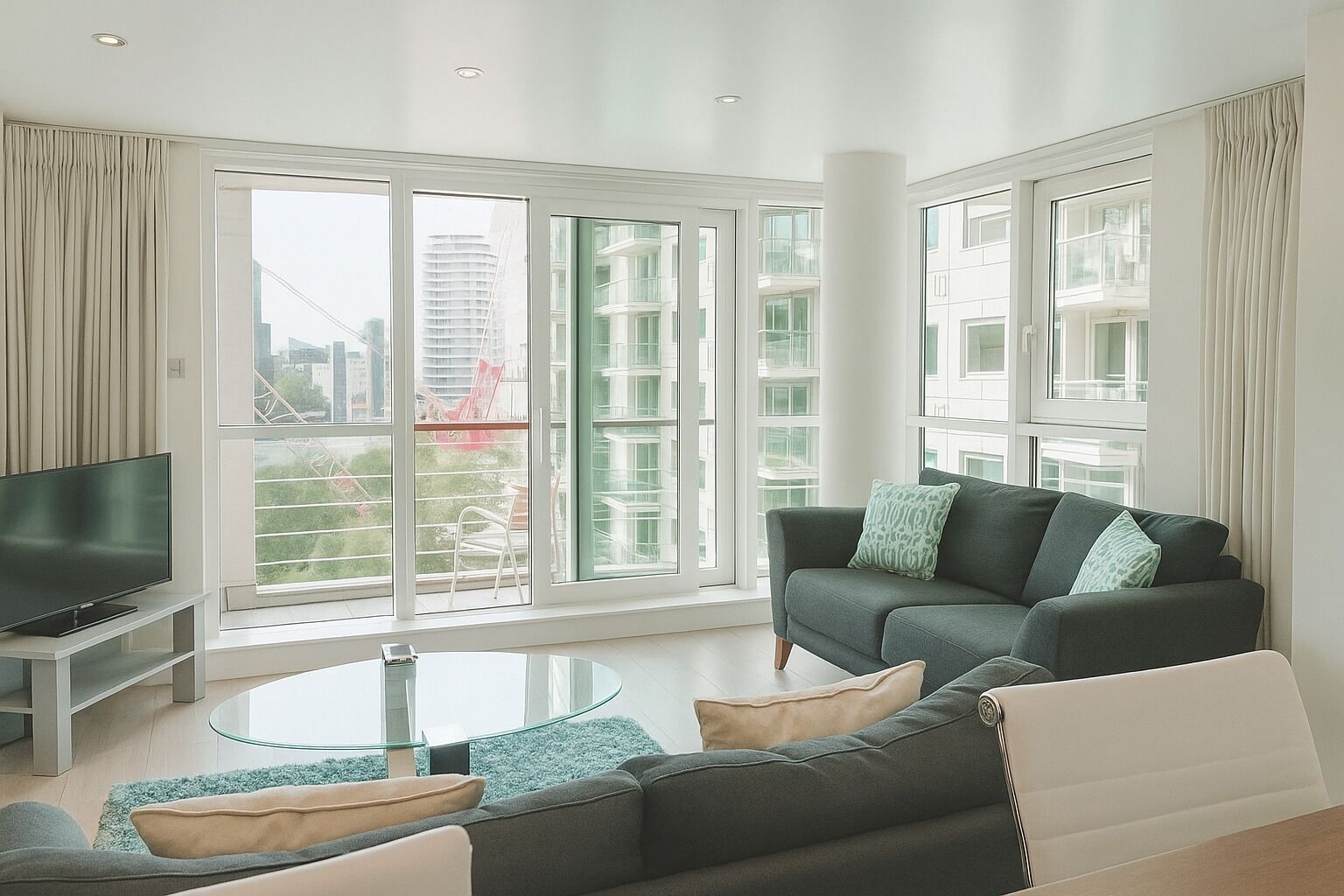 Căn hộ Deluxe, 1 phòng ngủ | Khu phòng khách | TV màn hình phẳng 