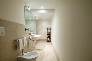 Dusche, Haartrockner, Bidet, Handtücher