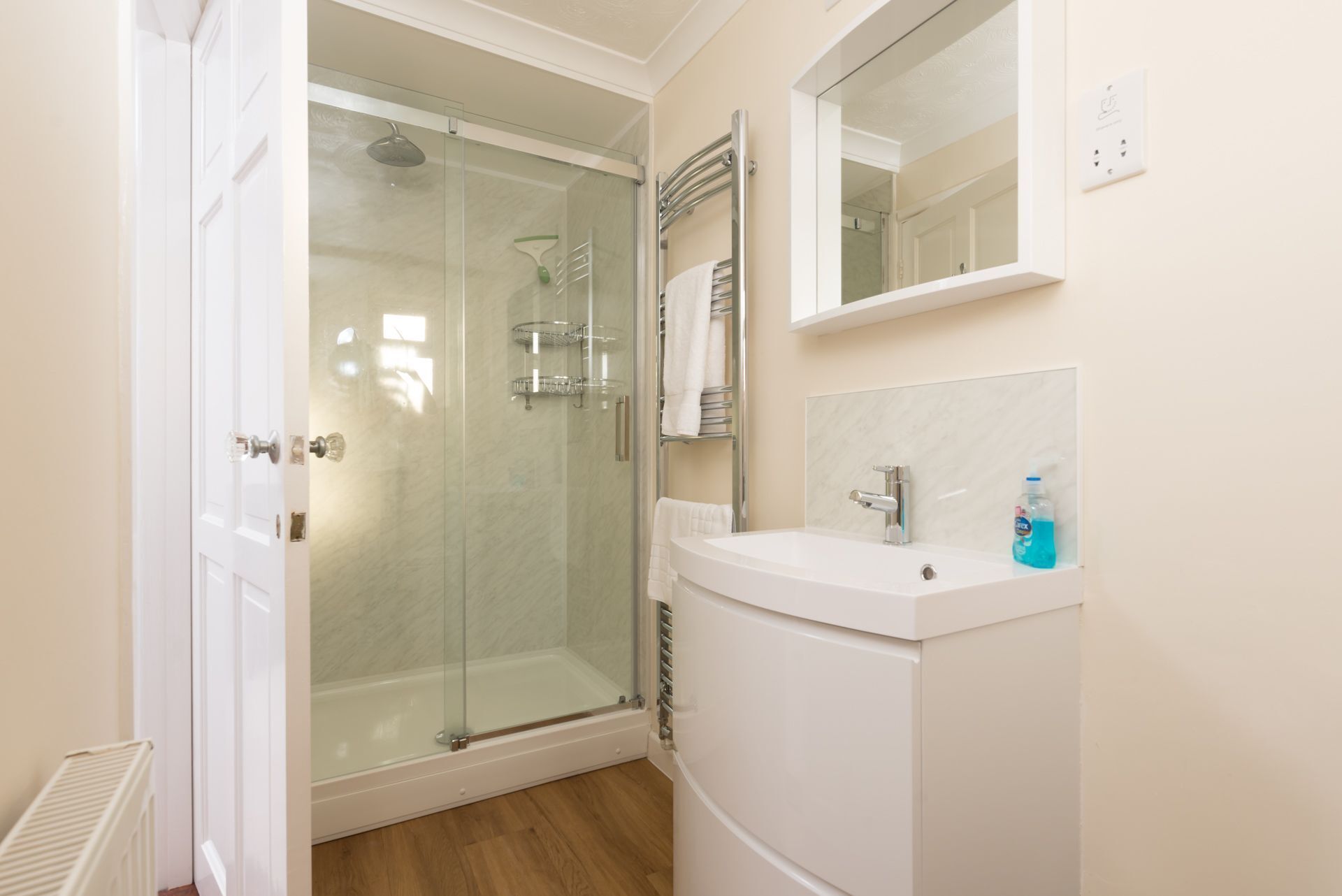 Bathtub, hair dryer, towels