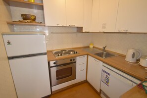 Fridge, oven, dishwasher, coffee/tea maker