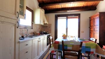 Fridge, oven, stovetop, coffee/tea maker