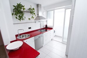 Fridge, microwave, stovetop, dishwasher