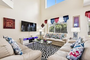 Smart TV, video games, DVD player, table football