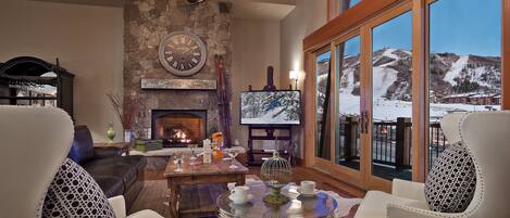 Smart TV, fireplace, video games, table football