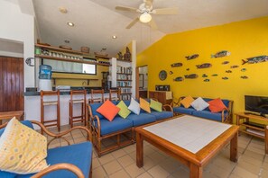 TV, DVD player - Fantastic Caribbean views in this beachfront penthouse with AC and WiFi! (Akumal)