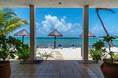 Fantastic Caribbean views in this beachfront penthouse with AC and WiFi!