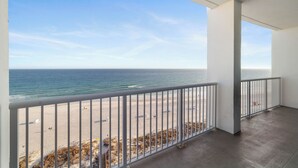 A balcony with a view of the beach and ocean. - Island Tower 1001 by Liquid Life (Gulf Shores)