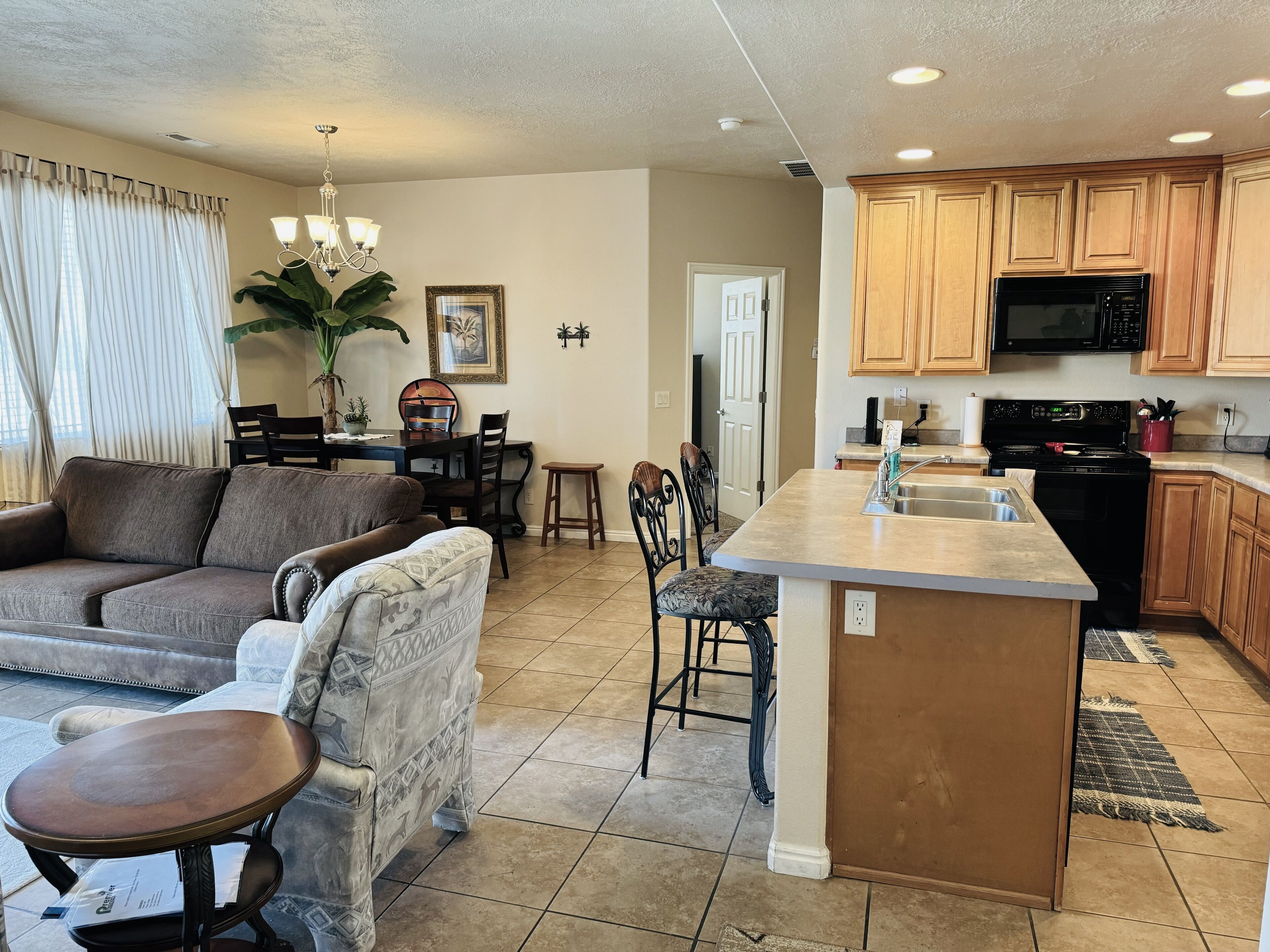 Flat-screen TV, DVD player