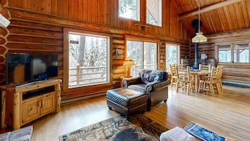 TV, fireplace, DVD player, video library