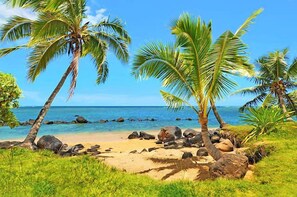 Sun-loungers, beach towels