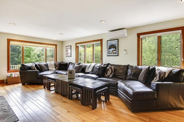 Smart TV, fireplace, stereo