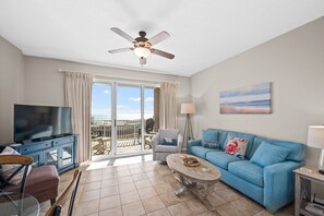 Flat-screen TV, DVD player