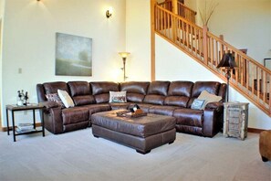 TV, fireplace, DVD player, books
