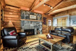 Smart TV, fireplace - Sourdough Ranch Main House - Log home with large acreage and stocked pond! (Bozeman)
