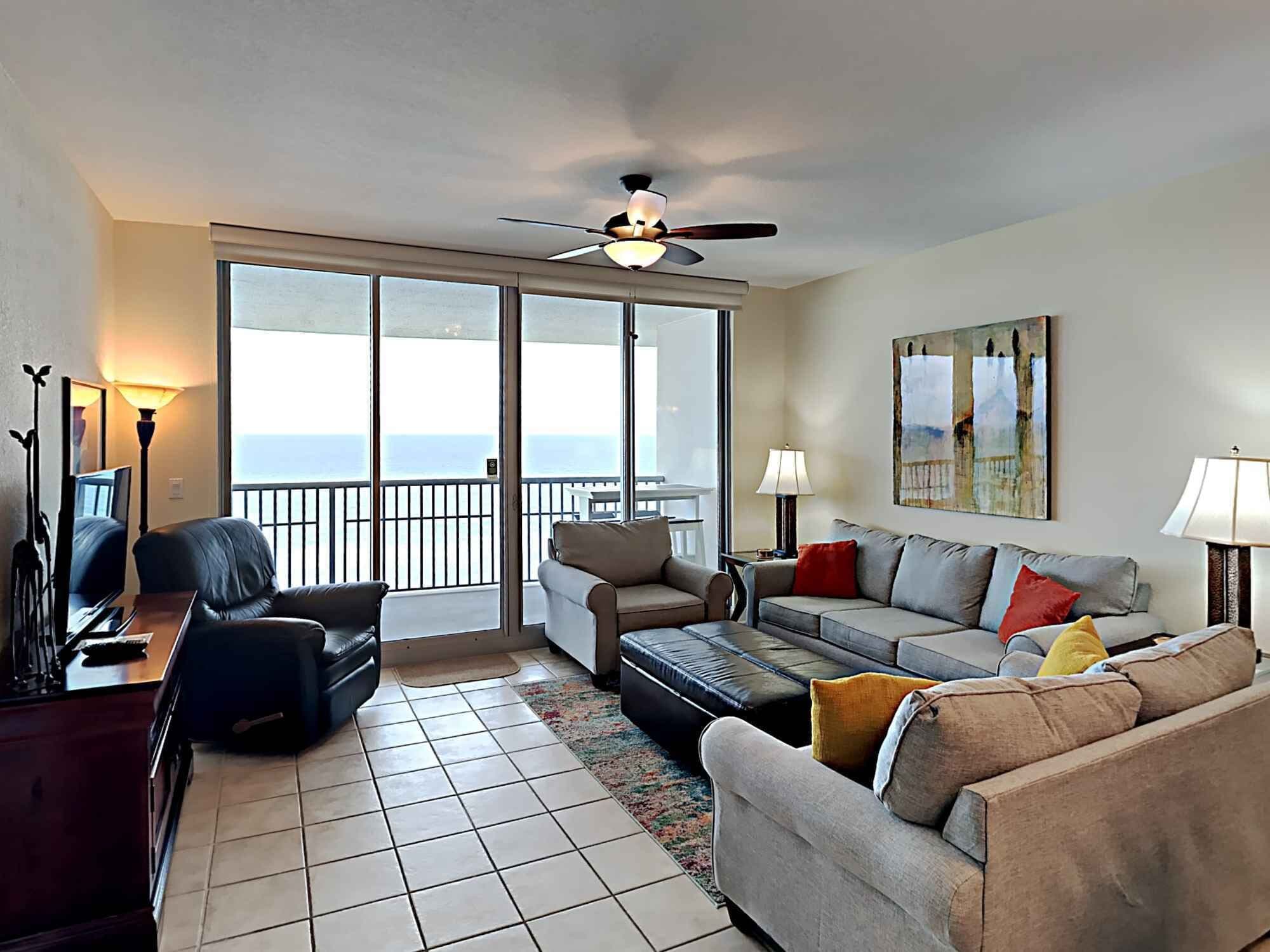 Stunning Beach View Condo with Large Balcony and Short Walk to the Beach!