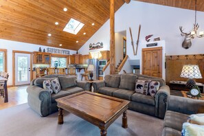 TV, fireplace, video games, DVD player