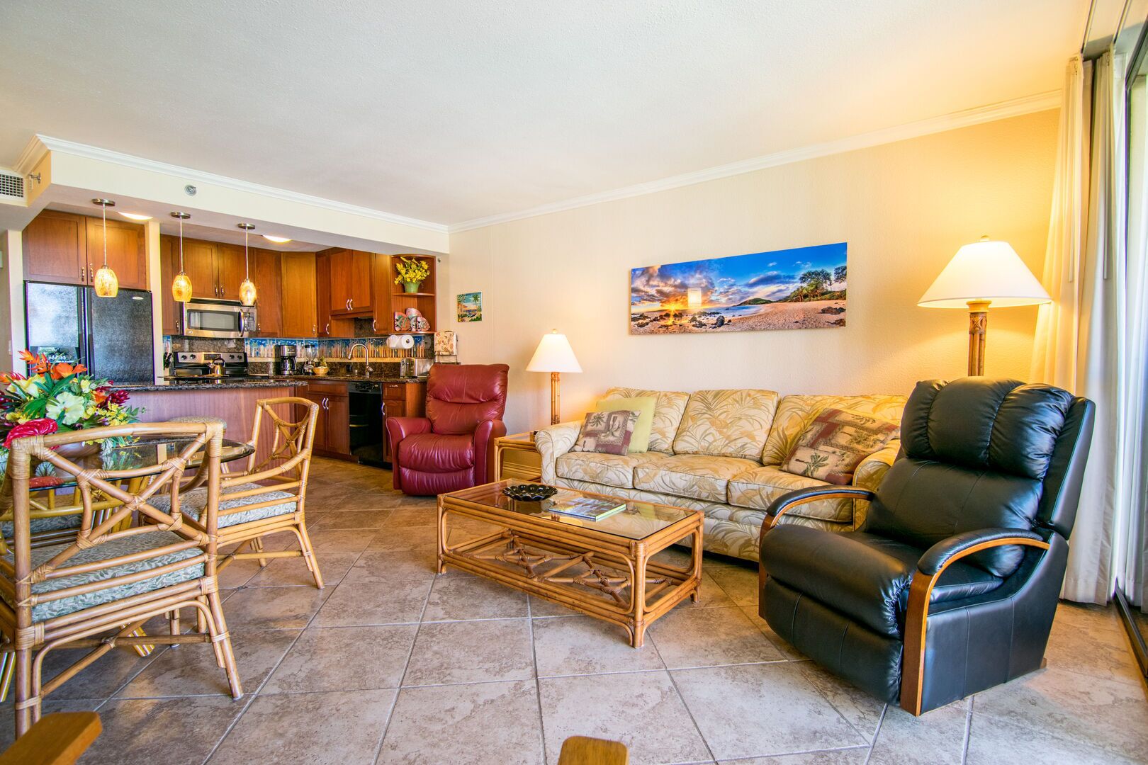 TV, DVD player, stereo