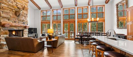 TV, fireplace, DVD player