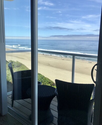 Whale watching from oceanfront home