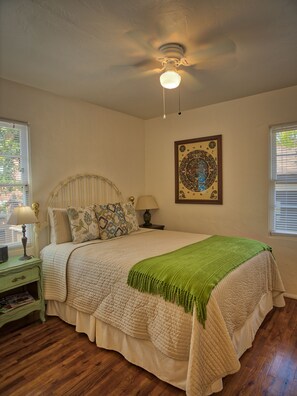 1 bedroom, desk, iron/ironing board, travel crib