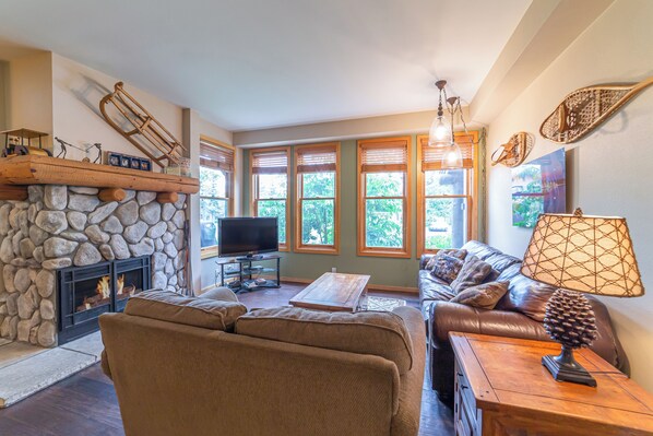 TV, fireplace, DVD player