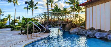 Outdoor pool, a heated pool