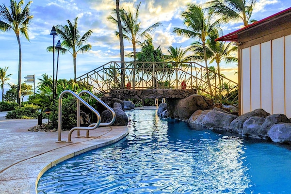 Lazy River Pool at Sunset