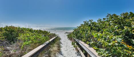 On the beach, beach towels