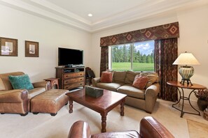 TV, fireplace, DVD player, stereo