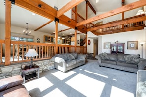 TV, fireplace, DVD player, video library