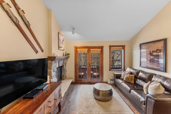 TV, fireplace, DVD player, table football