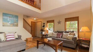 TV, fireplace, video games, DVD player