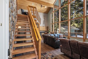 TV, fireplace, video games, DVD player