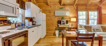 Cozy dog-friendly cabine w / bain à remous privé, bain à remous et une grande moustiquaire pont