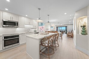 Fridge, microwave, oven, stovetop - Sanddollar #C302 is a Beachfront Vacation Rental on Sanibel Island (Sanibel Island)