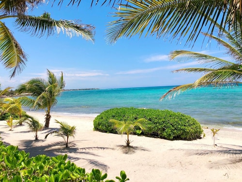 Stunning Caribbean views from the wrap around deck, at this beachfront condo!