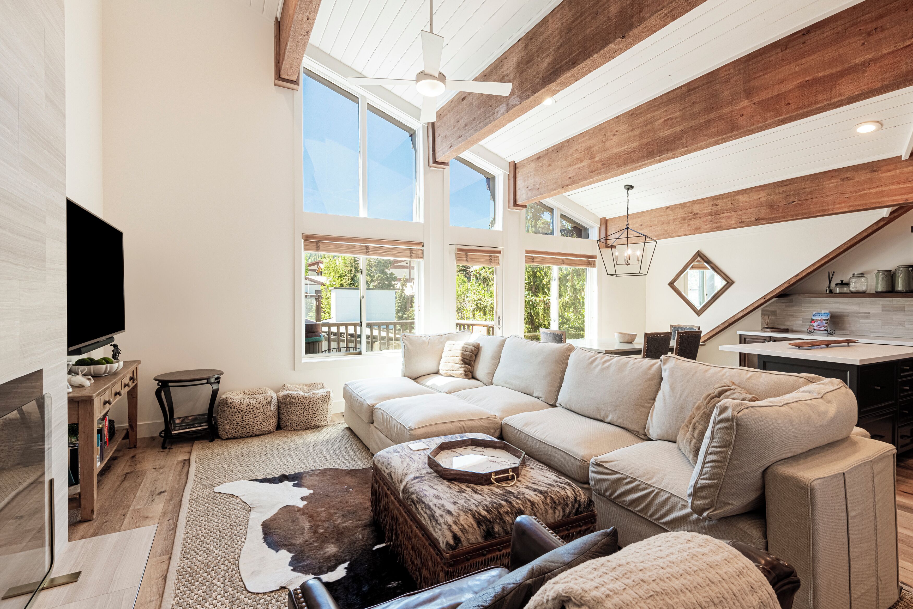 TV, fireplace, video games, stereo