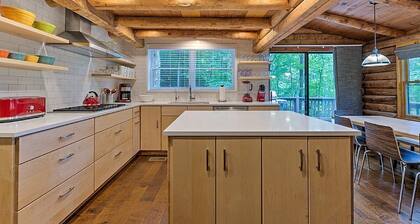 Mountain Cove | Hot Tub Log Cabin for Groups Near Black Mtn + Biltmore Pass